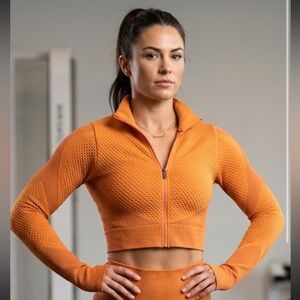 Bella Movement‎ Vibrant Orange Textured Jacket